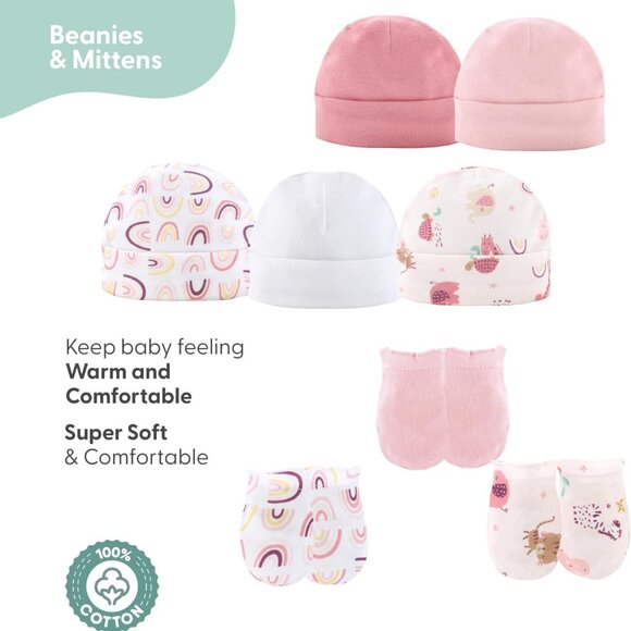 Charming 23-Piece Baby Layette Gift Set for Girls - Rainbow Safari Style - Picture 6 of 7